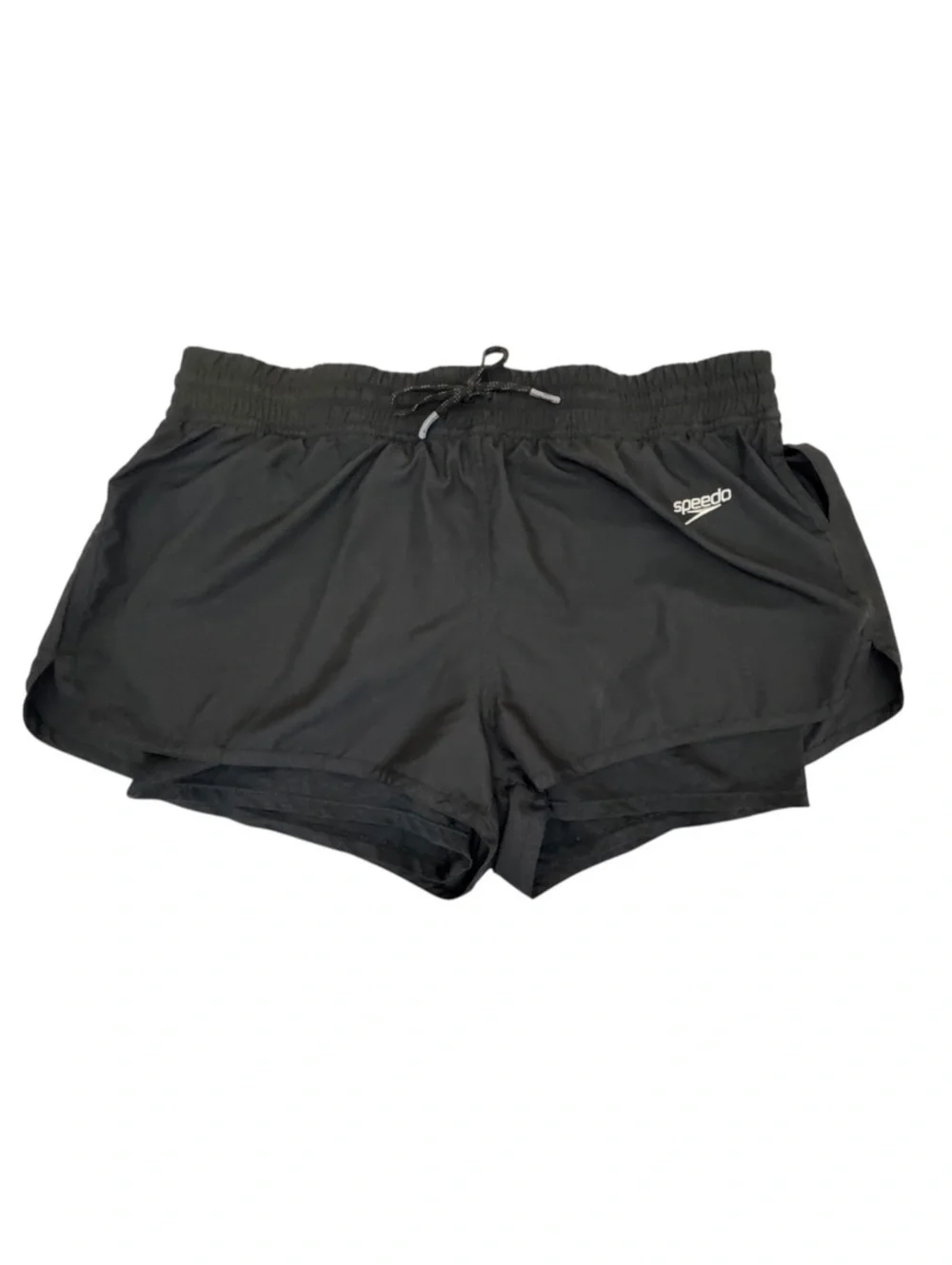 Speedo Women’s 14 Gym2Pool 2-in-1 Run Swim Shorts Black Built In Liner Pockets